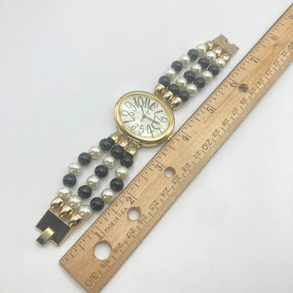 Vtg Collezio Women's Watch Gold Tone Oval 39mm Faux Pearl MOP New Battery 6.25